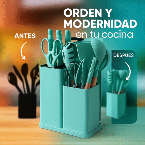 Set Utensilios Cocina Siliconados X 19