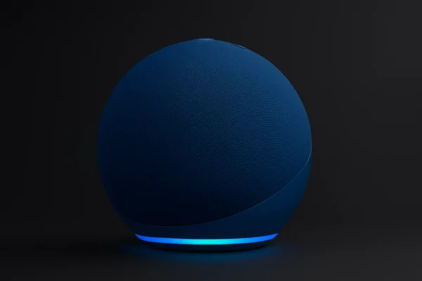 Parlante tipo alexa color azul oscuro